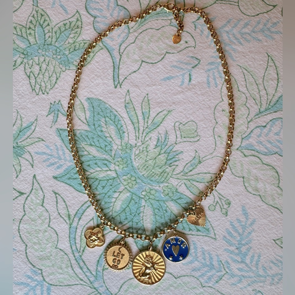 Custom Hart Hagerty Charm Necklace 20 inch gold-filled Belcher Chain 5 Charms